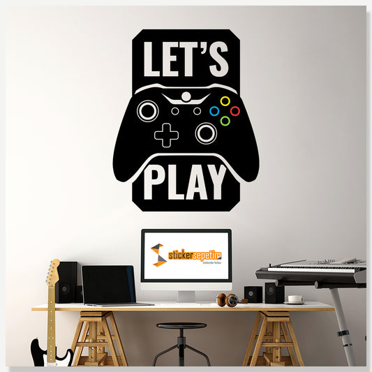 Lets Play Game Gamer Oyuncu Pc, XBOX, Playstation Console Games Duvar Sticker