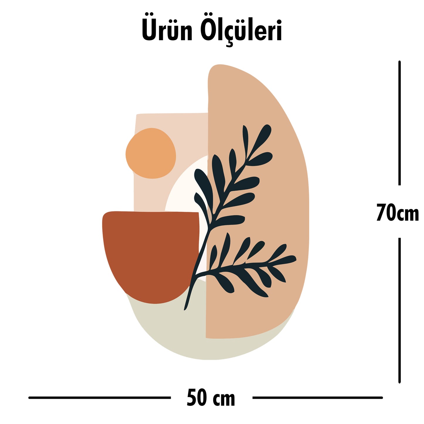 Dekoratif Duvar Sticker - Bohem Soyut Çiçek Desen Duvar Dekoru