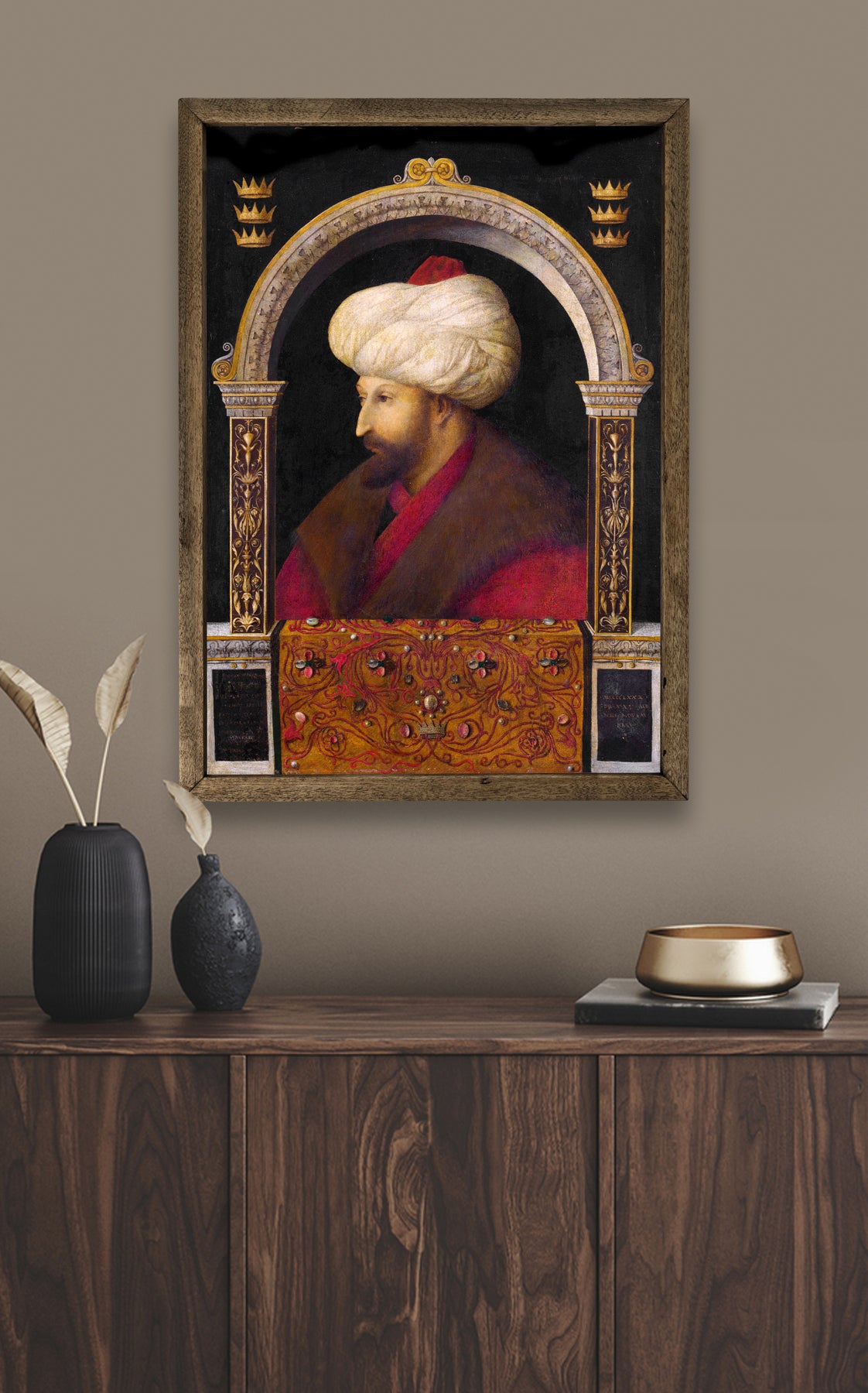 Fatih Sultan Mehmed Portre Ahşap Tablo Gentile Bellini