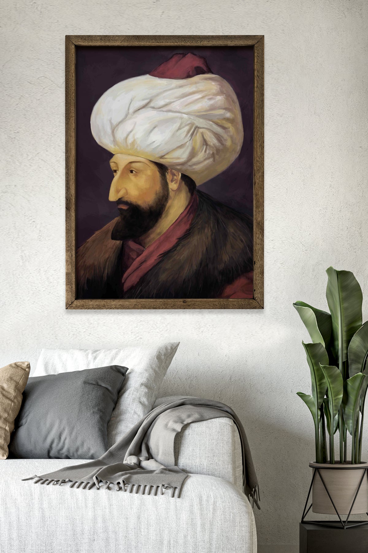 Fatih Sultan Mehmet Portre Ahşap Tablo