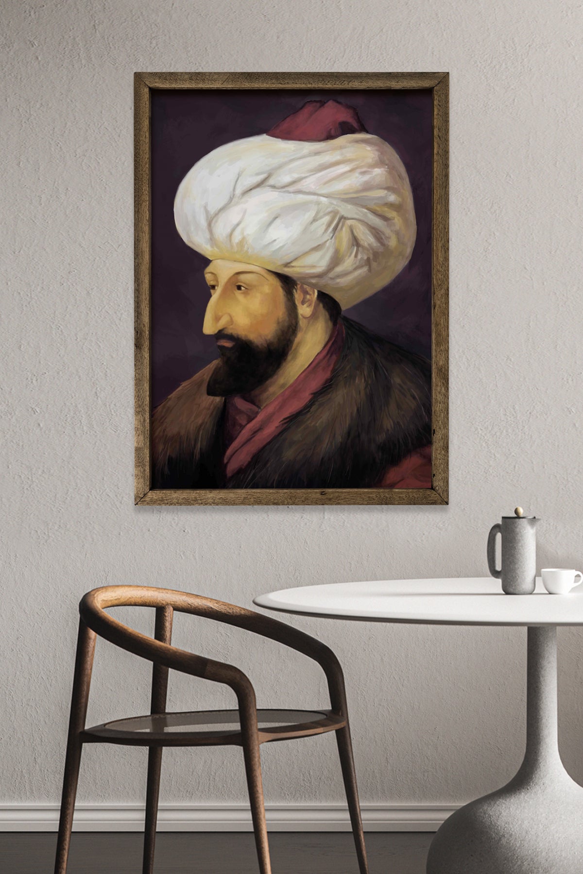 Fatih Sultan Mehmet Portre Ahşap Tablo