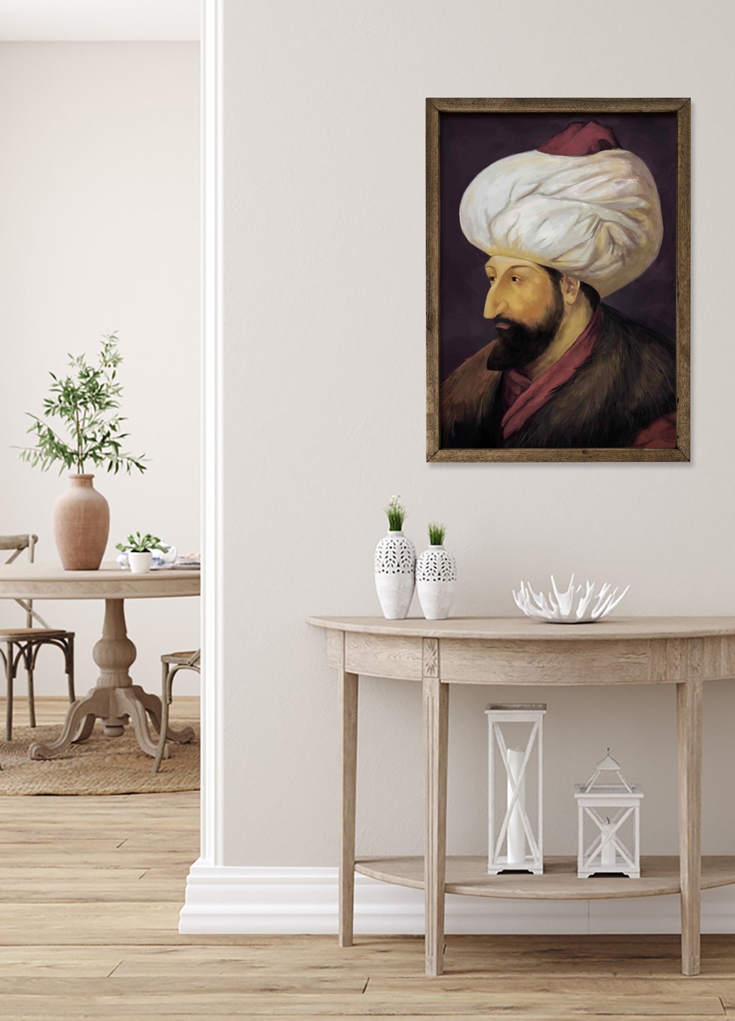 Fatih Sultan Mehmet Portre Ahşap Tablo