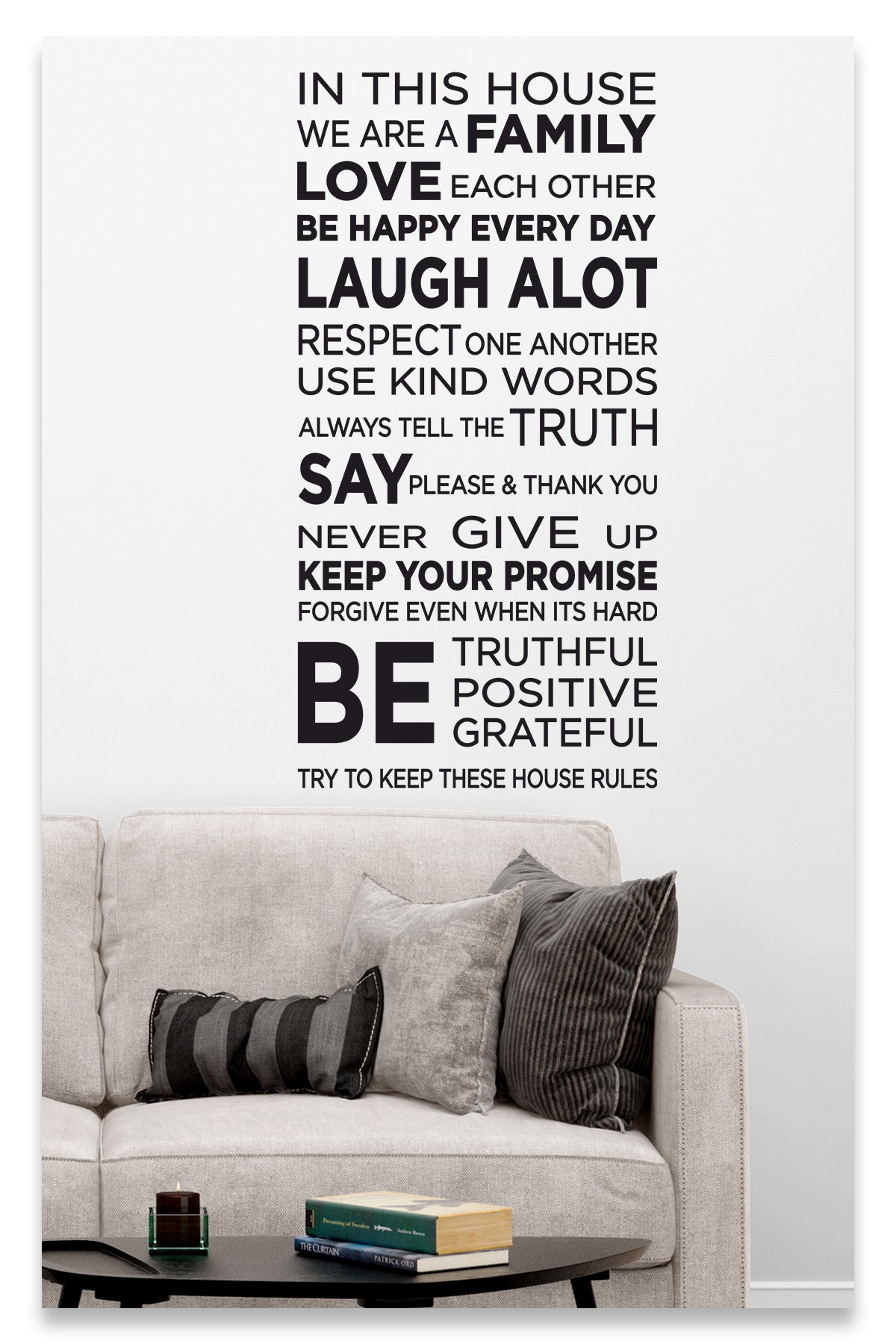 House Rules - Be Happy Everyday İn This House Dekoratif Duvar Sticker