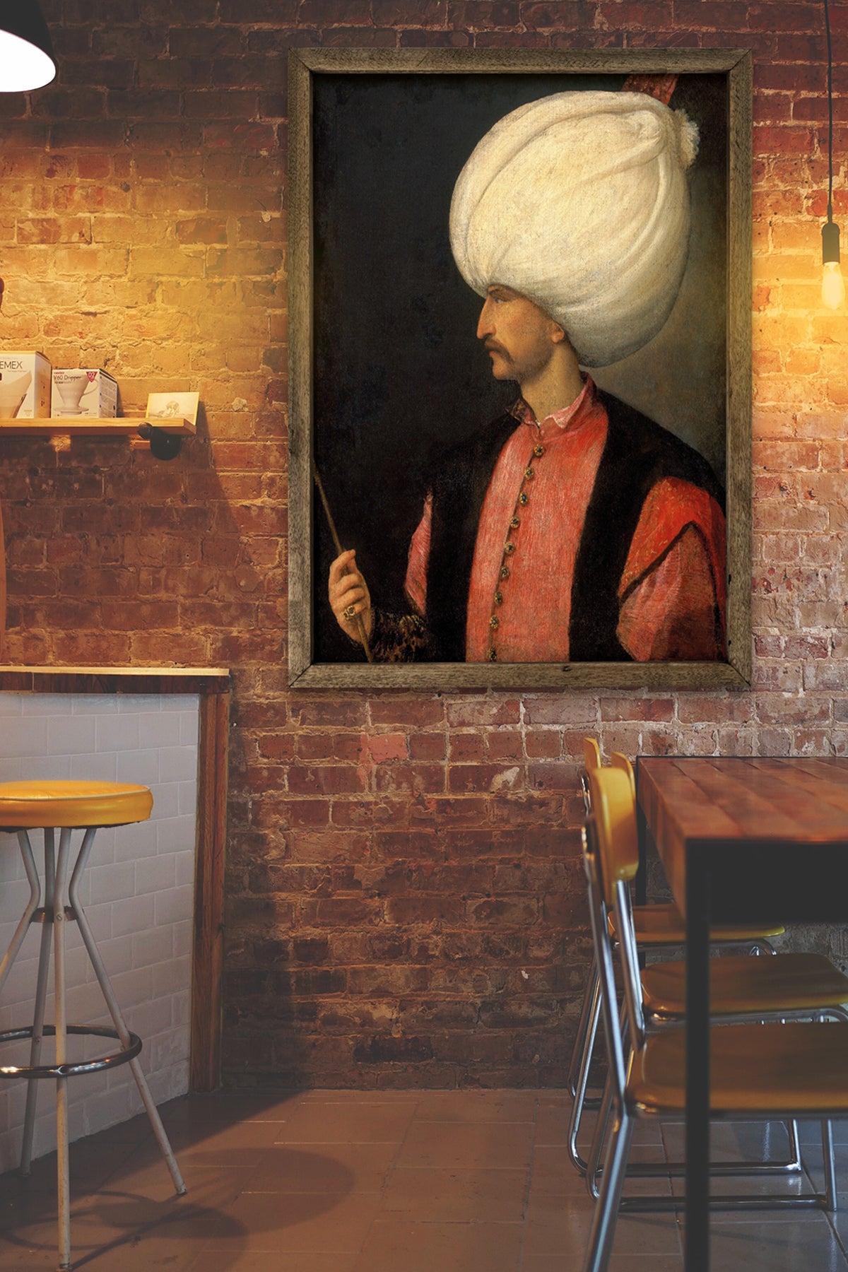 Kanuni Sultan Süleyman - Muhtşem Süleyman Portre Ahşap Tablo