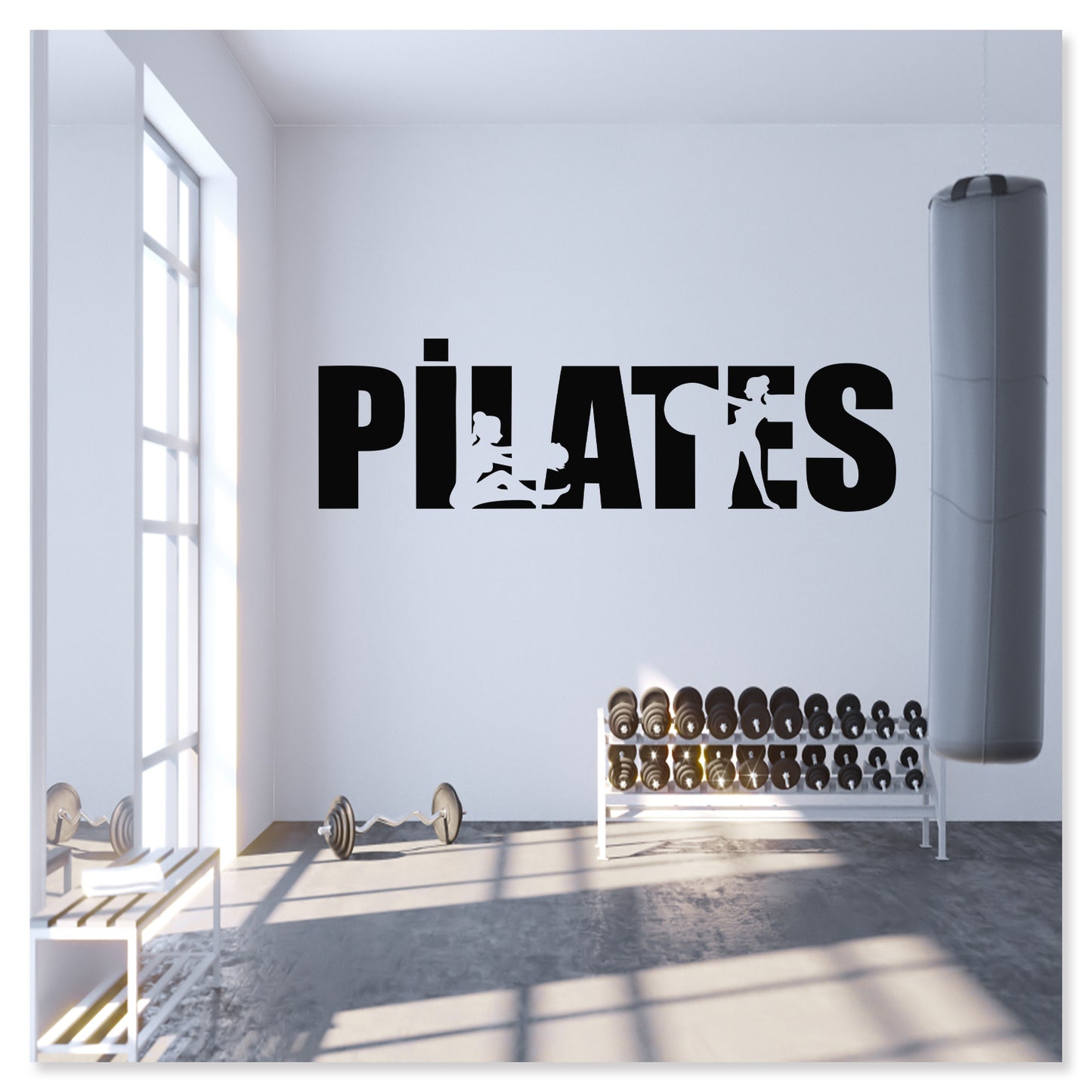 Pilates Spor Dekoratif Duvar Sticker