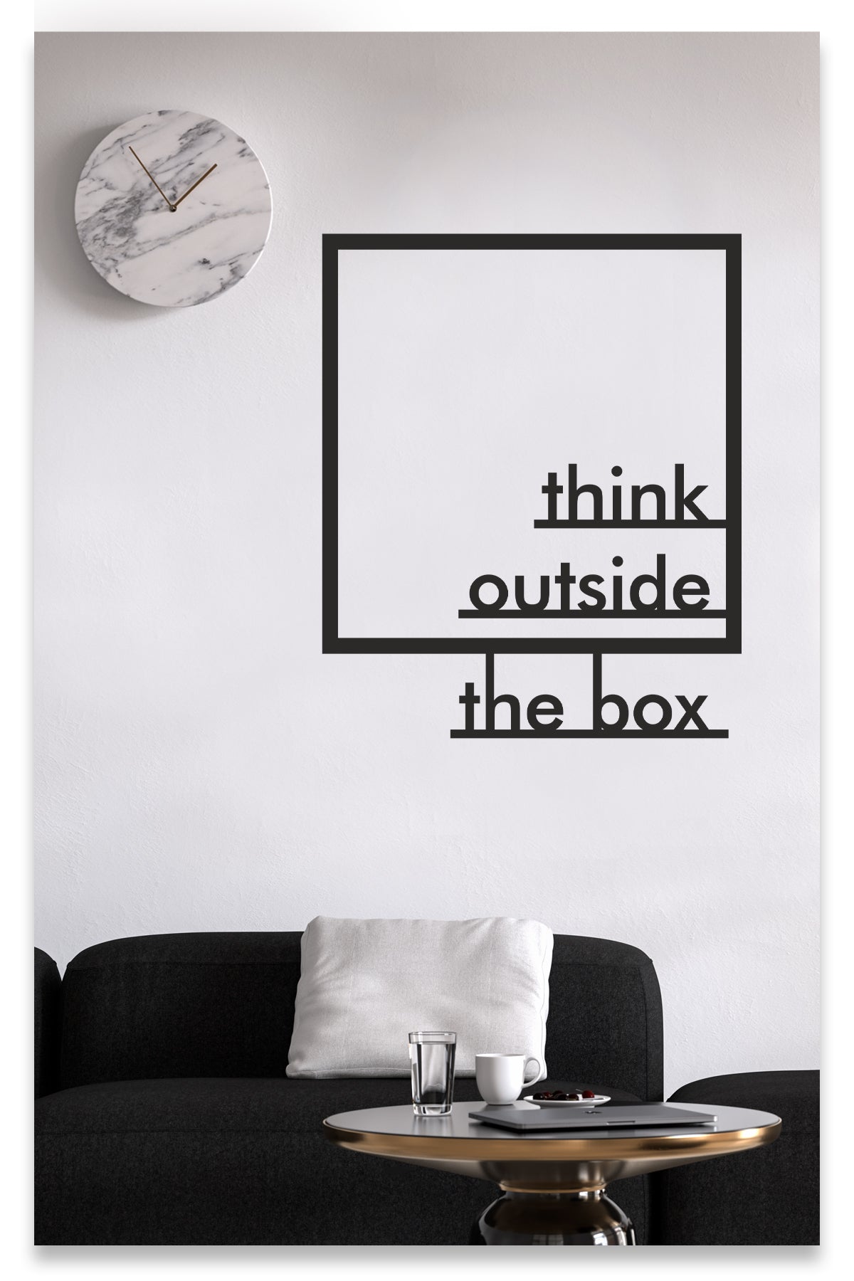 Think Outside The Box - Kalıpların Dışına Çık Dekoratif Duvar Sticker