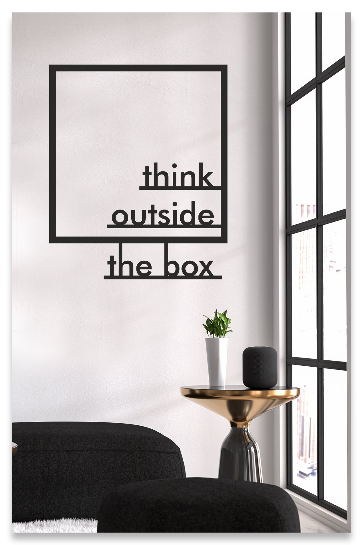 Think Outside The Box - Kalıpların Dışına Çık Dekoratif Duvar Sticker