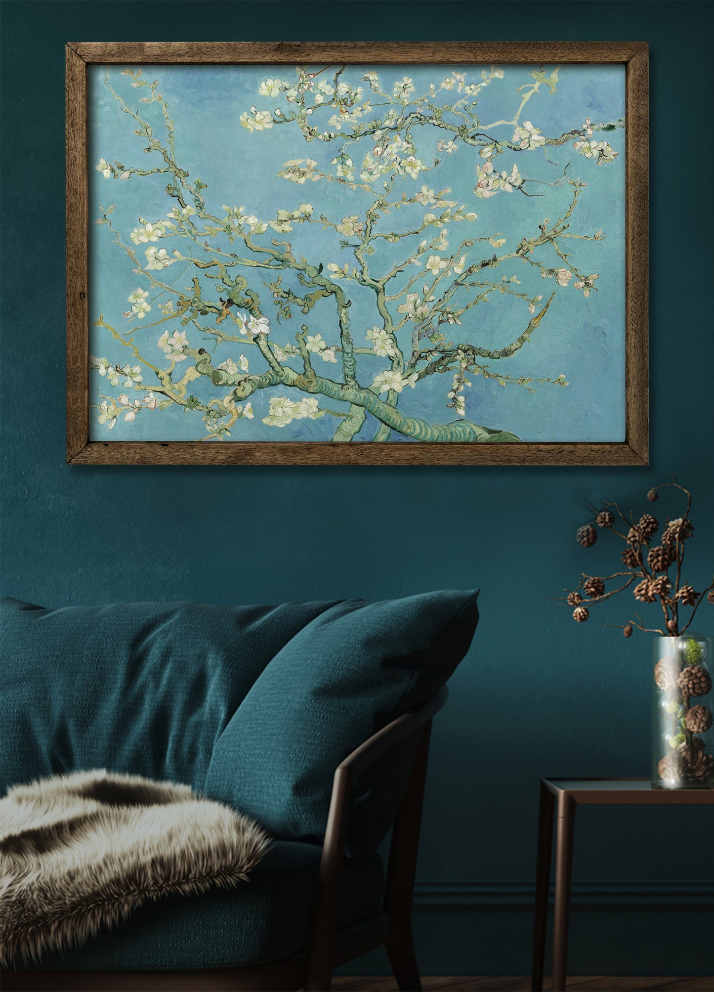 Vincent Van Gogh - Blossoming Almond -Çiçek Açan Badem Ağacı Ahşap Tablo