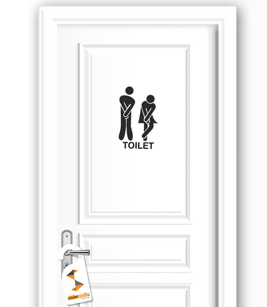 Toilet Tuvalet WC Kadın Erkek Dekoratif Çok Amaçlı Dekoratif Kapı, Duvar Sticker