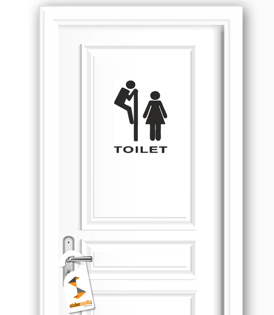 Komik Toilet Tuvalet WC Kadın Erkek Dekoratif Çok Amaçlı Dekoratif Kapı, Duvar Sticker